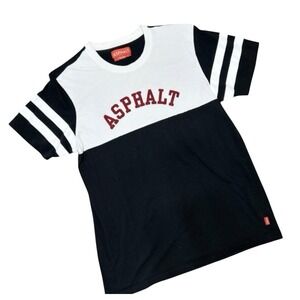 Asphalt Yacht Club #13/Skatewear/Crew Neck T-Shirt/Youth L/Black,Red/100% cotton